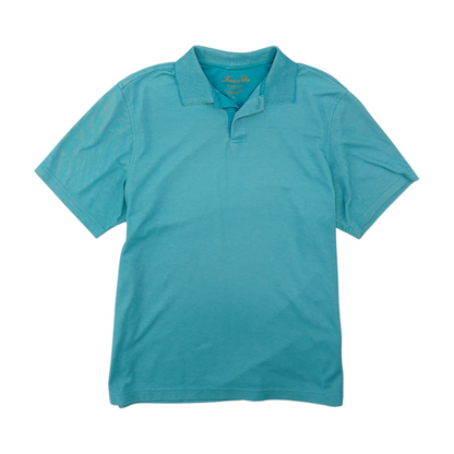 Blue Solid Short Sleeve Polo