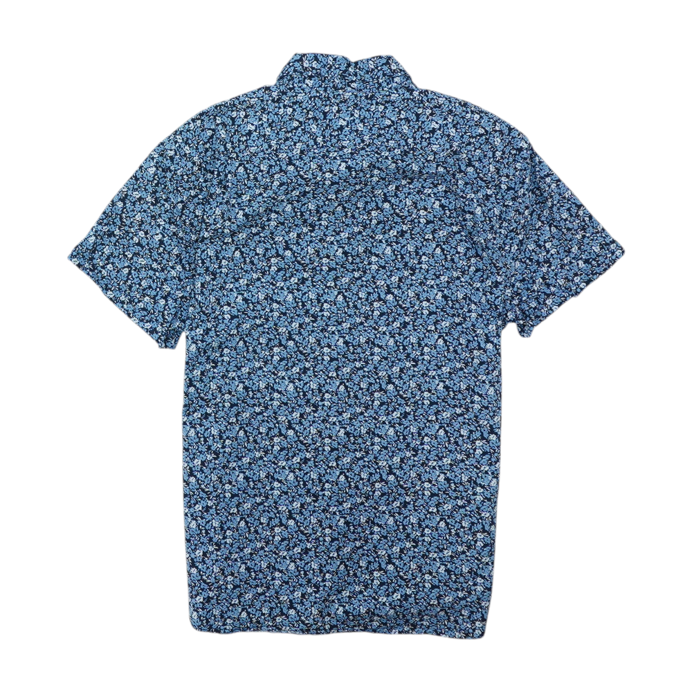 Blue Floral Short Sleeve Button Down