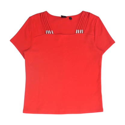 Red Petite Blouse