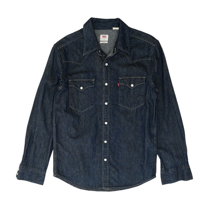 Navy Solid Long Sleeve Button Down