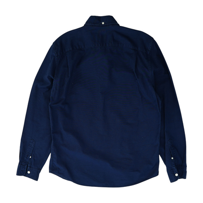 Navy Solid Long Sleeve Button Down