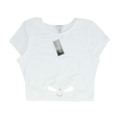 White Plus Cropped Blouse