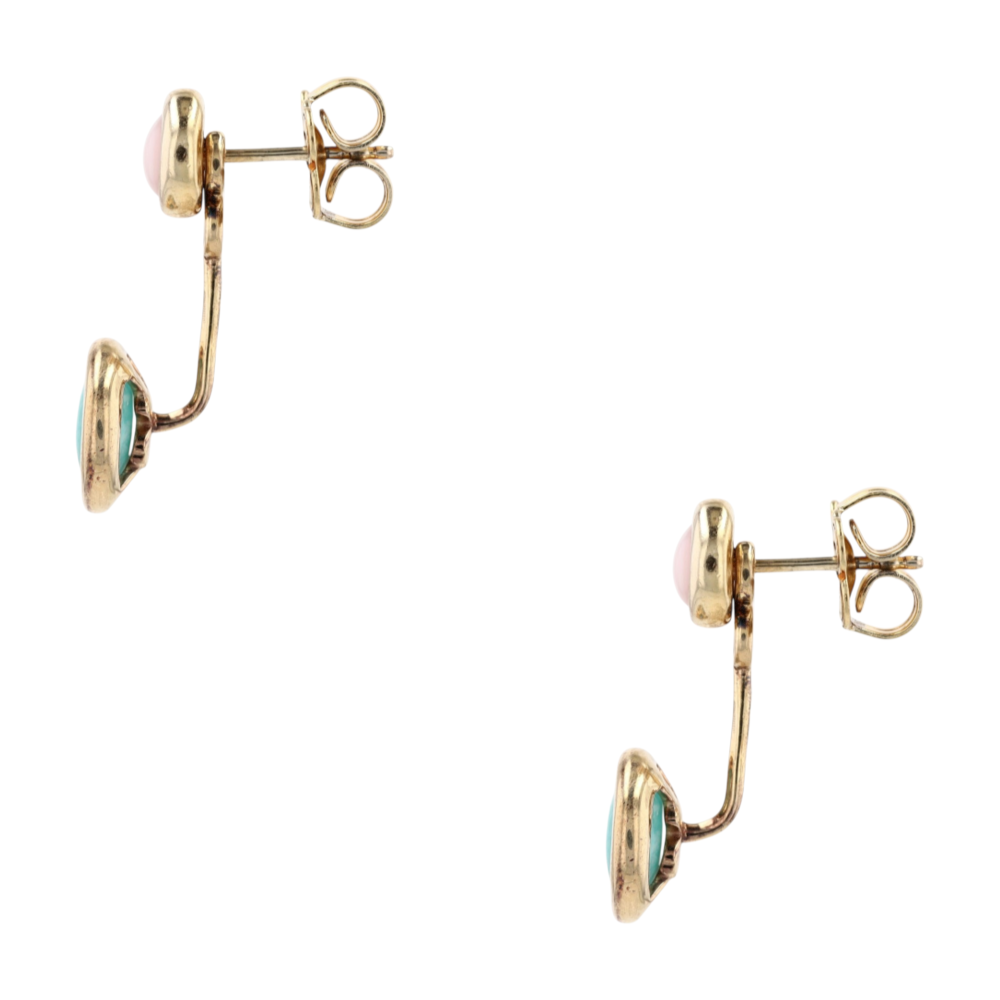 Sterling Silver Green Stone Drop Earrings