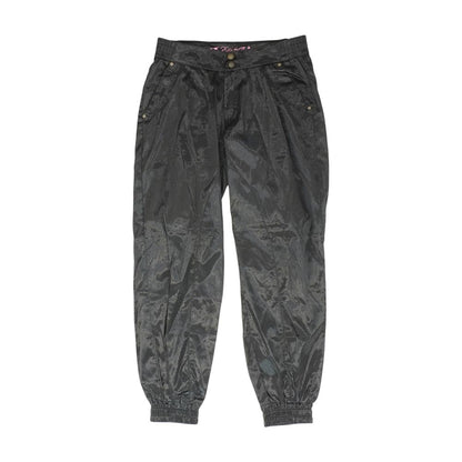 Black Solid Five Pocket Pants
