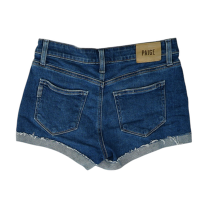 Blue Solid Denim Shorts