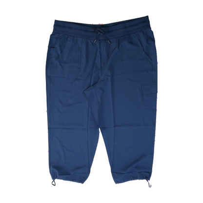 Navy Solid Active Capris