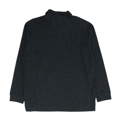 Charcoal Solid Long Sleeve Polo