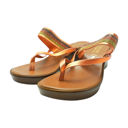 Orange Wedged Sandals