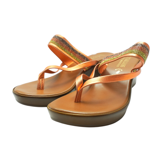 Orange Wedged Sandals