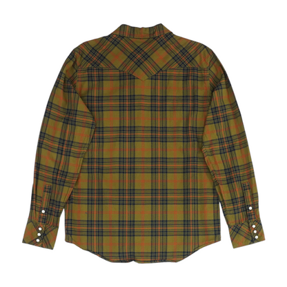 Green Plaid Long Sleeve Button Down