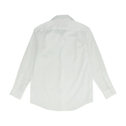 White Solid Long Sleeve Button Down