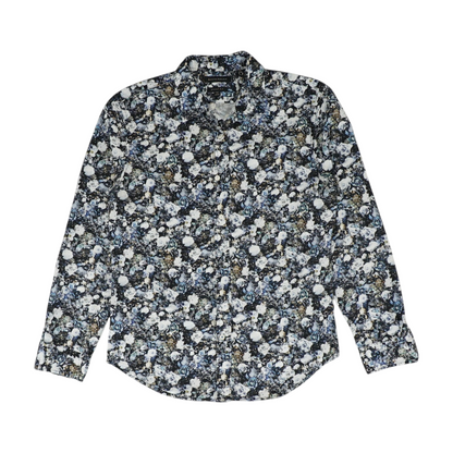 Navy Floral Long Sleeve Button Down
