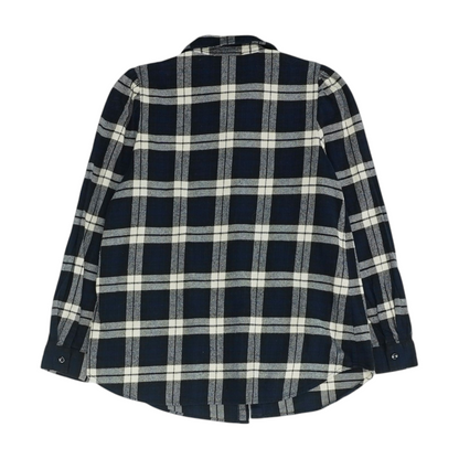 Navy Plaid Flannel Button Down