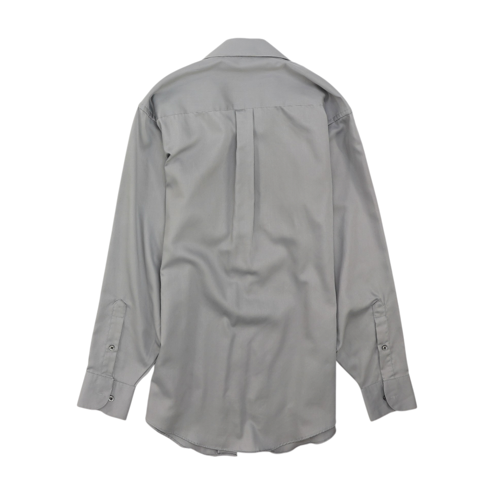 Gray Solid Long Sleeve Button Down