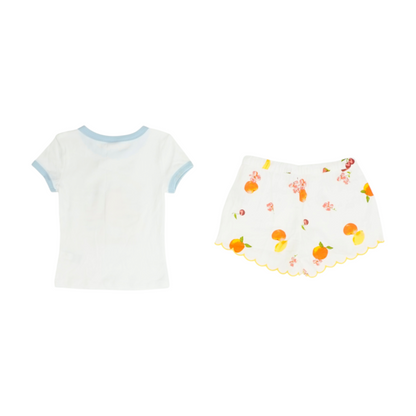 White Short Sleeve Set