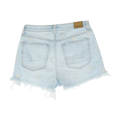 Blue Floral Denim Shorts