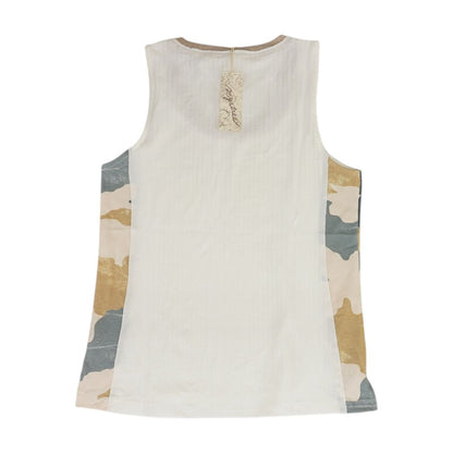 White Color Block Tank