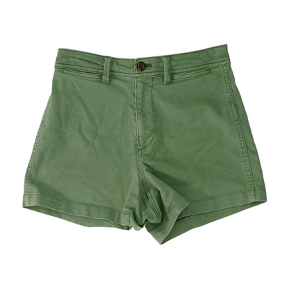 Green Solid Chino Shorts