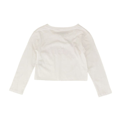 White Solid Cropped T-Shirt