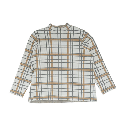 Beige Plus Plaid Pullover Sweater