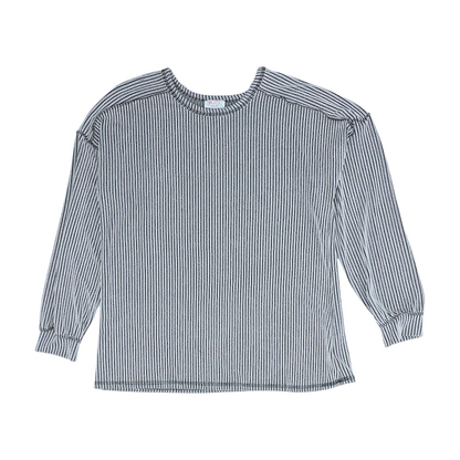 White Plus Striped Pullover Sweater