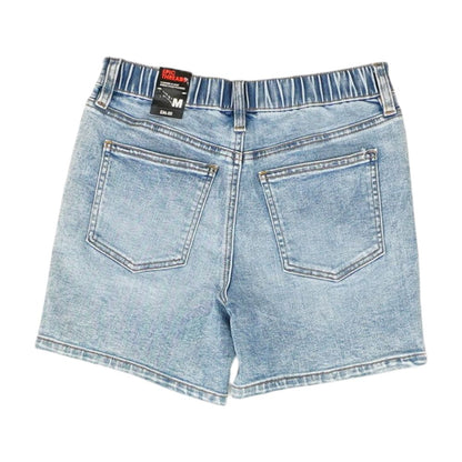 Blue Solid Denim Shorts