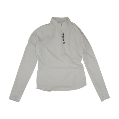 White Solid 1/4 Zip Pullover
