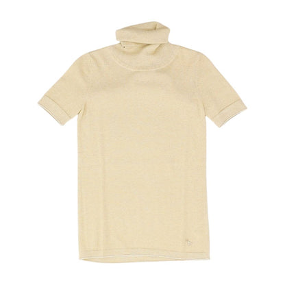 Gold Solid Turtleneck Sweater