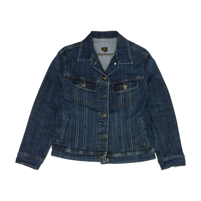 Blue Solid Denim Jacket