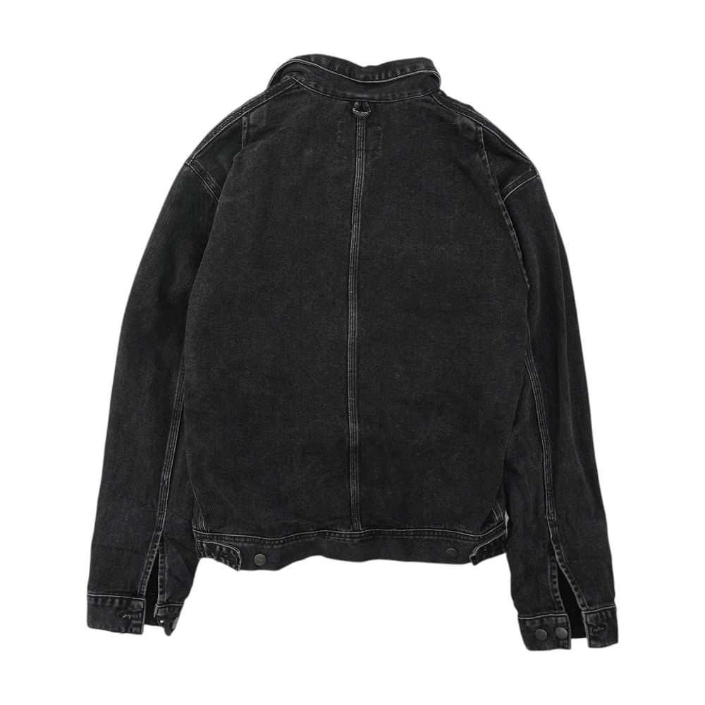 Black Solid Denim Jacket