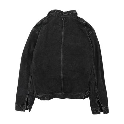 Black Solid Denim Jacket
