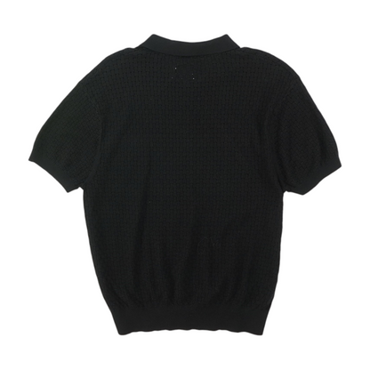 Black Solid Short Sleeve Polo
