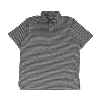 Gray Striped Short Sleeve Polo