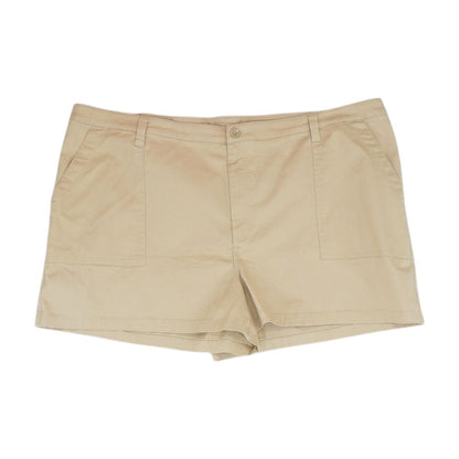 Beige Solid Shorts