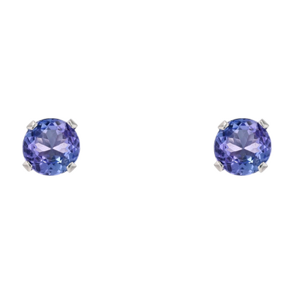 1 1/4 ctw Sterling Silver Tanzanite Stud Earrings
