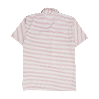White Striped Short Sleeve Polo
