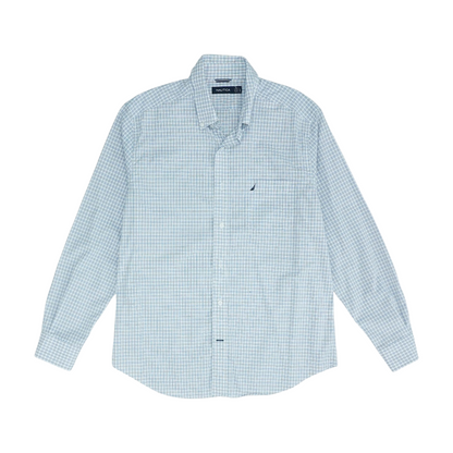 Blue Plaid Long Sleeve Button Down