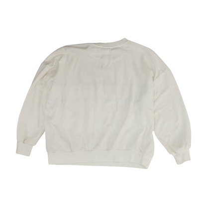 White Solid Sweatshirt Pullover
