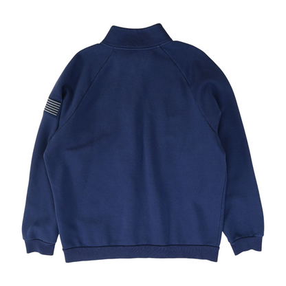 Blue Solid 1/4 Zip Pullover