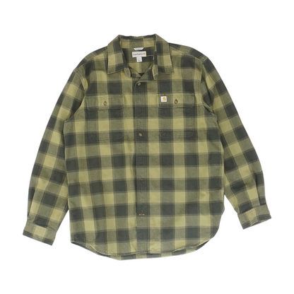 Green Plaid Flannel Button Down