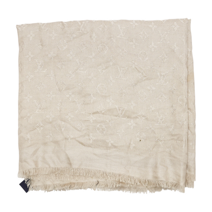 Classic Monogram Shawl in Greige