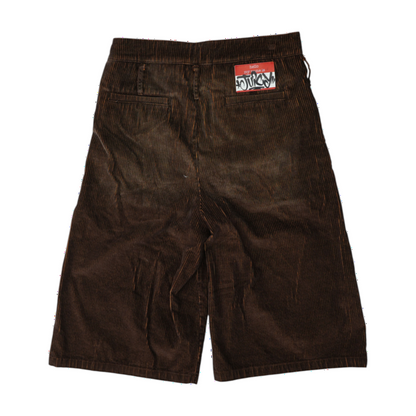 Brown Striped Chino Shorts