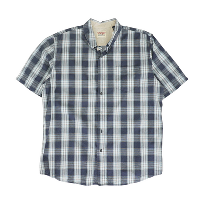 Navy Check Short Sleeve Button Down