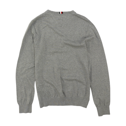 Gray Solid Pullover Sweater
