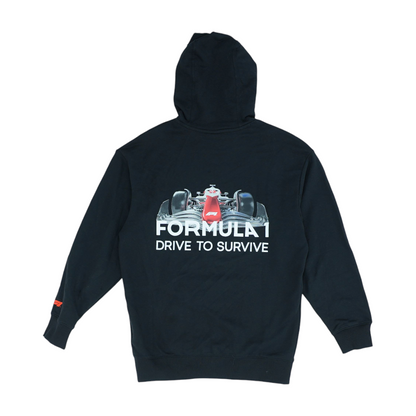 Black Graphic Hoodie Pullover
