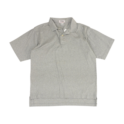 Gray Solid Short Sleeve Polo