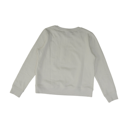 White Solid Sweatshirt Pullover