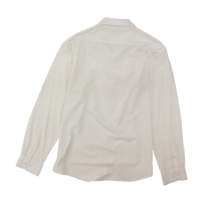 White Solid Long Sleeve Button Down