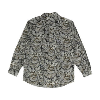 Black Floral Long Sleeve Button Down