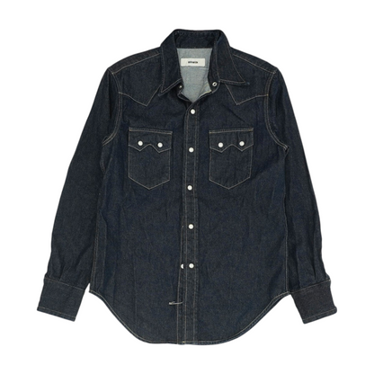 Blue Solid Long Sleeve Button Down